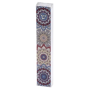 Dorit Judaica Mezuzah Case With Floral Mandala Design and Shin