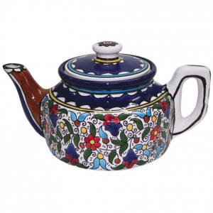 Teapot with Anemones Flower Motif Armenische Keramik