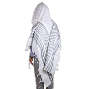 Gray and Silver Or Tallit
