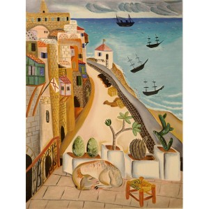 Original Serigraph, Port of Old Jaffa by Reuven Rubin Limited Edition  Wall Hangings