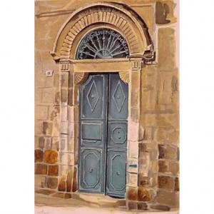 Hand-Signed and Numbered Serigraph, Ben Yehuda’s Door by Arie Azene Limited Edition  Wall Hangings