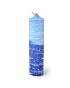 Extra Large Havdalah Pillar Candle - Blue Feste & Feiertage