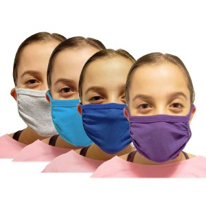 Set of Four Multicolored Double-Layered Reusable Unisex Face Masks For Children Jüdisches Zubehör
