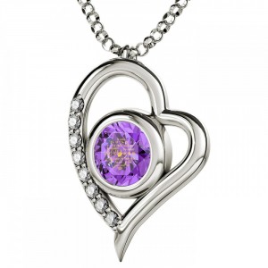 Sterling Silver and Swarovski Stone Heart Necklace 