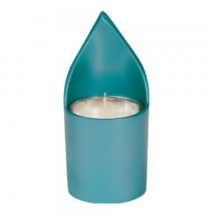 Turquoise Memorial Candle Holder by Yair Emanuel Suporte para Velas