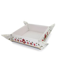 Yair Emanuel Folding Basket with Pomegranate Embroidery  Moderne Judaica
