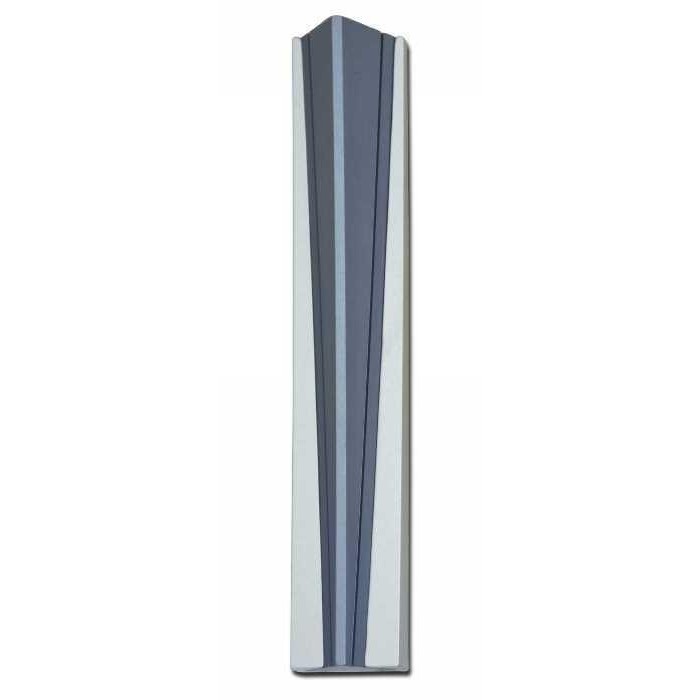 Mezuzah with Triangles in Gray Anodized Aluminum by Nadav Art