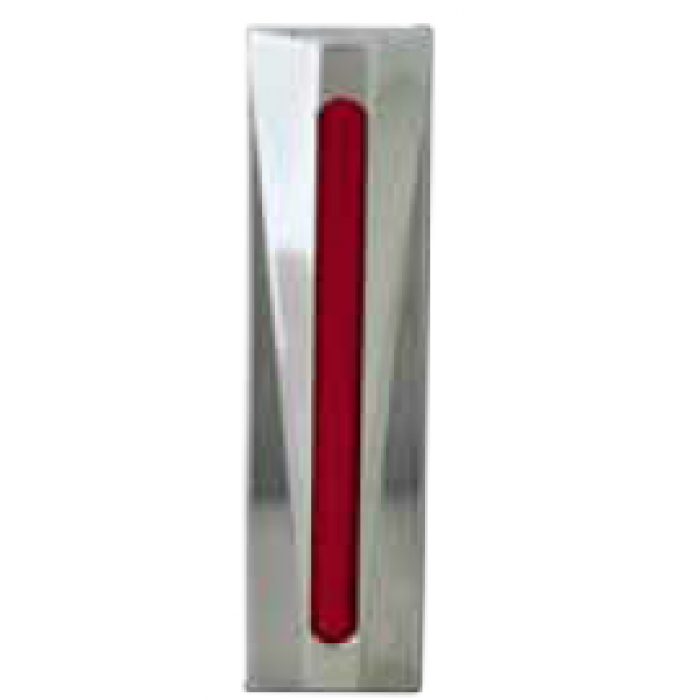 Mezuzah in Red & Shiny Silver Anodized Aluminum by Nadav Art