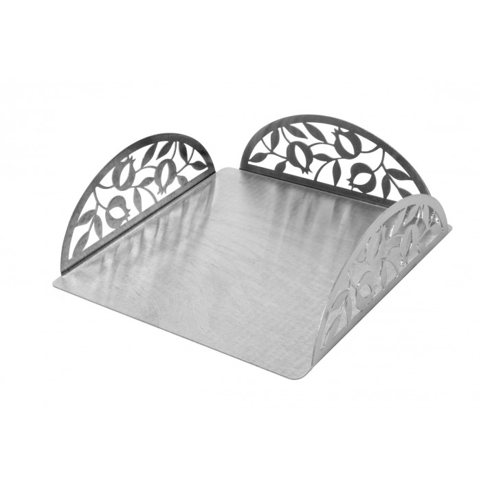 Stainless Steel Matzah Stand with Pomegranates