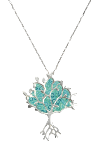 Necklace with Turquoise Etz Chaim Tree of Life Pendant