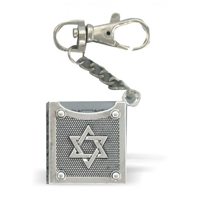 Plated Key Chain with Tehillim Book and Star of David