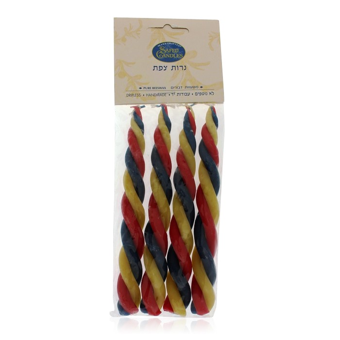Traditional Wax Havdalah Candle Four Pack with Traditional Design