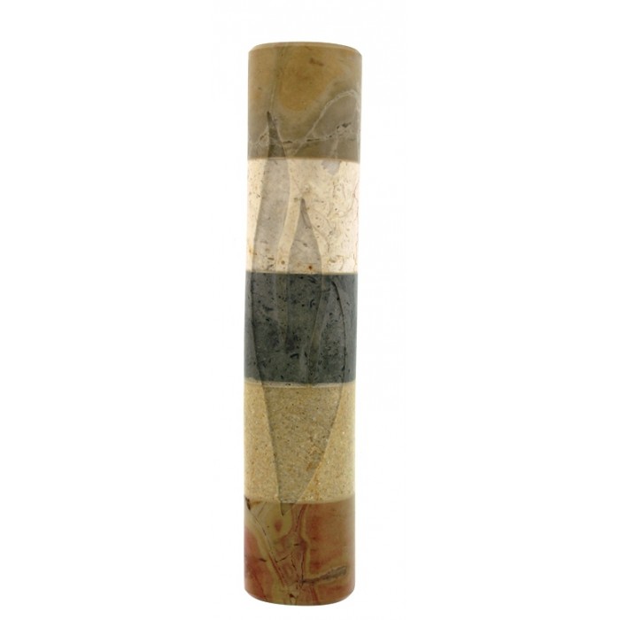 Mezuzah - Jerusalem Stone with ‘Shin’ and Earth Colors