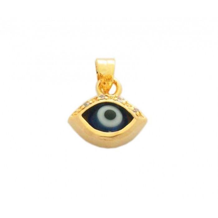 Evil Eye Gold Plated Pendant with Zircon Stones