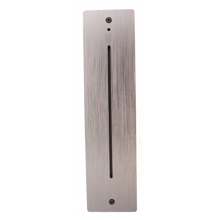 Silver Anodized Aluminum Mezuzah with Column and LED Light by Adi Sidler