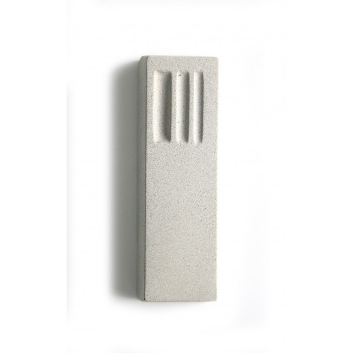 Mezuzah in White Concrete with Engraved Hebrew Shin