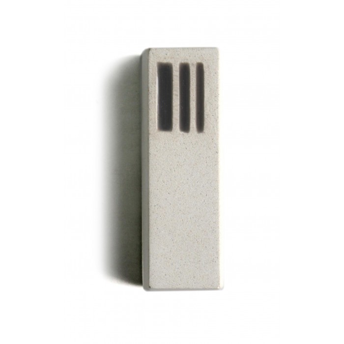 Mezuzah in White Concrete with Black Polymer Engraved Hebrew Shin