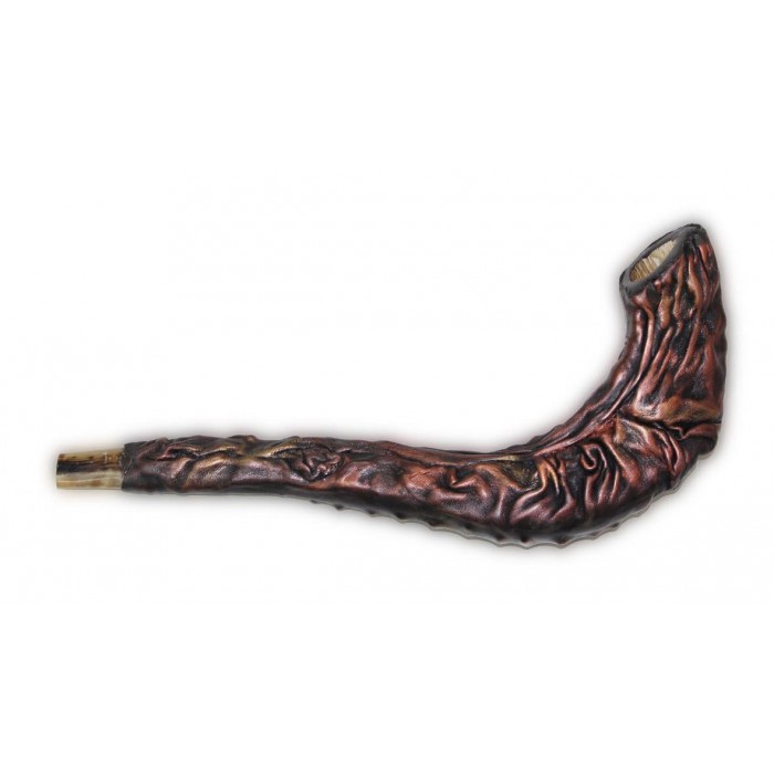 Ram Horn Shofar with Textured Leather Coating