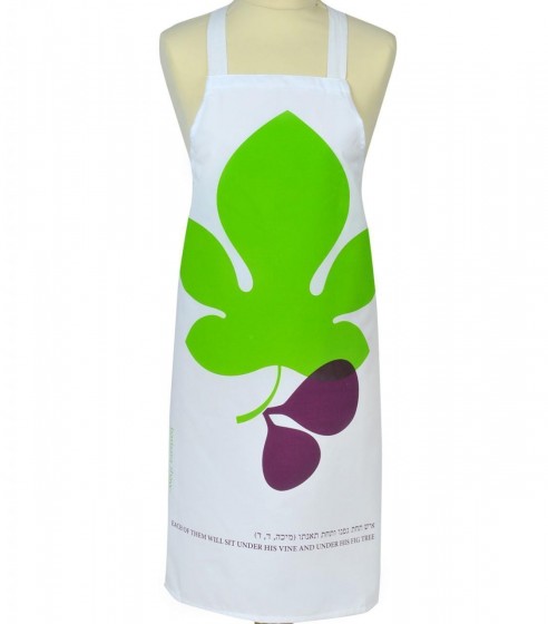 Apron with Fig & Leaf Design in Cotton