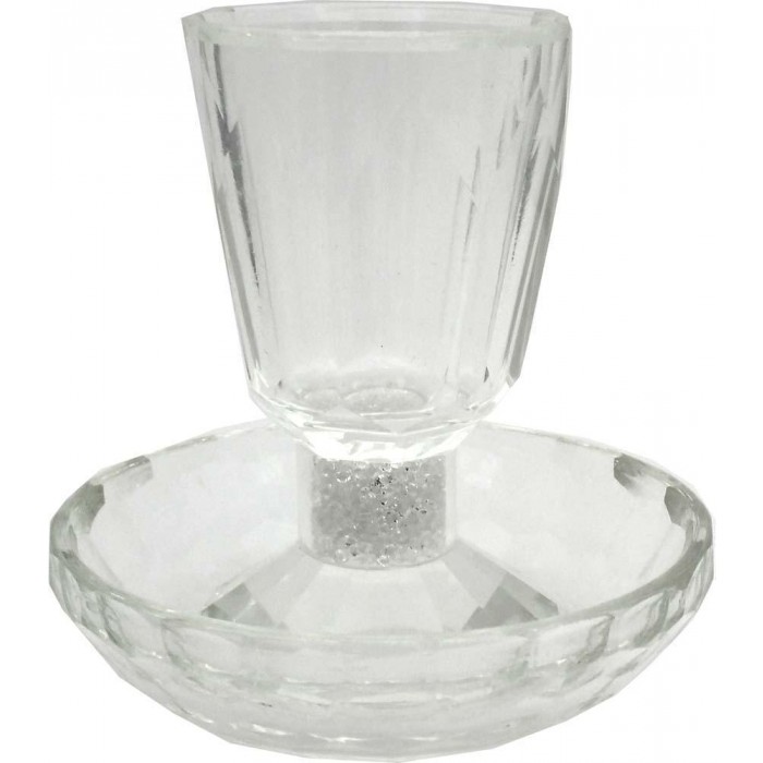 Crystal Kiddush Cup with Coaster