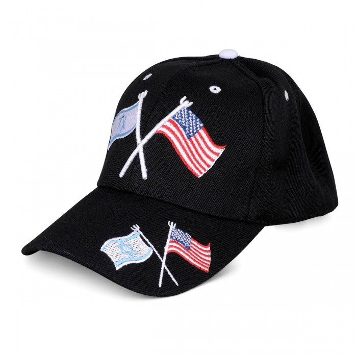 Baseball Cap Featuring Israeli and American Flags