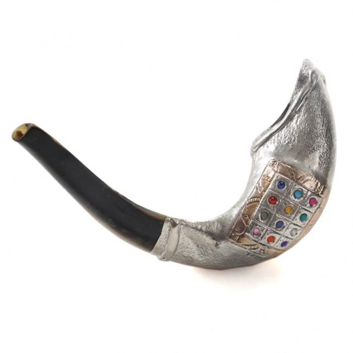 Ram's Horn Polished with Silver Sleeve & Choshen Design by Barsheshet-Ribak