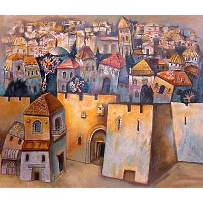 Hand Signed Serigraph, Jerusalem by Gregory Kohelet, Numbered Limited Edition  