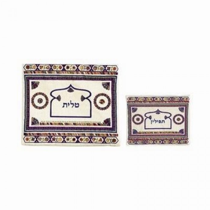 Yair Emanuel Tallit Bag Set of Embroidered Gateways