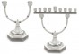 Sterling Silver Menorah with Split Curved Base & Flat Top