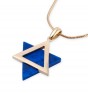 Star of David Pendant in 14k Yellow Gold with Lapis Lazuli by Estee Brook