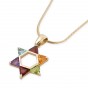Star of David Pendant in 14k Yellow Gold with Gemstones by Estee Brook
