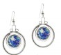 Rafael Jewelry Designer Circular Earrings in Sterling Silver and Roman Glass
