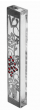 Clear Mezuzah with Silver Grape Decoration & Red Gems
