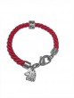 Kabbalah Red Wire Bracelet with Hamsa Charm in Silver Plating