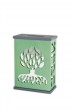 Tzedaka Box with Tree of Life in Colorful Aluminum in Green