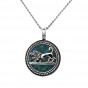Sterling Silver Pendant with Lion & Eilat Stone Rafael Jewelry