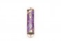 Semicircular Pewter Mezuzah with Hamsa and Flowers in Purple