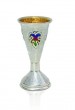 Kiddush Cup in Sterling Silver Hammered with Colorful Grapevine by Nadav Art