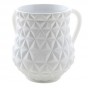 Washing Cup in White Polyresin with Triangular Design