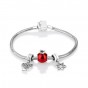 Charms Bracelet in Sterling Silver with Pomegranate & Star of David
