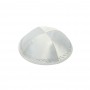 Terylene Kippah with Zigzag Lines and Rim in White