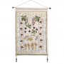 Yair Emanuel Raw Silk Embroidered Wall Decoration with Seven Species in Lt Blue