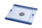 Glass Matzah Plate with Electric Blue and Purple