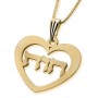 24K Gold-Plated Hebrew Name Necklace With Heart Design