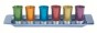 Set of 6 Yair Emanuel Multicolored Anodized Aluminium Cups with Tray