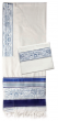 White Wool Tallit with Blue City of David 