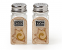 Glass Salt and Pepper Shaker Set with Natural Tulip Design