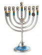 Aluminium Hanukkah Menorah with Blue Colour Scheme