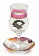Glass Miriam Cup Set with Pink Motif