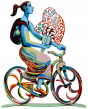 David Gerstein Flower Girl Bike Rider Sculpture